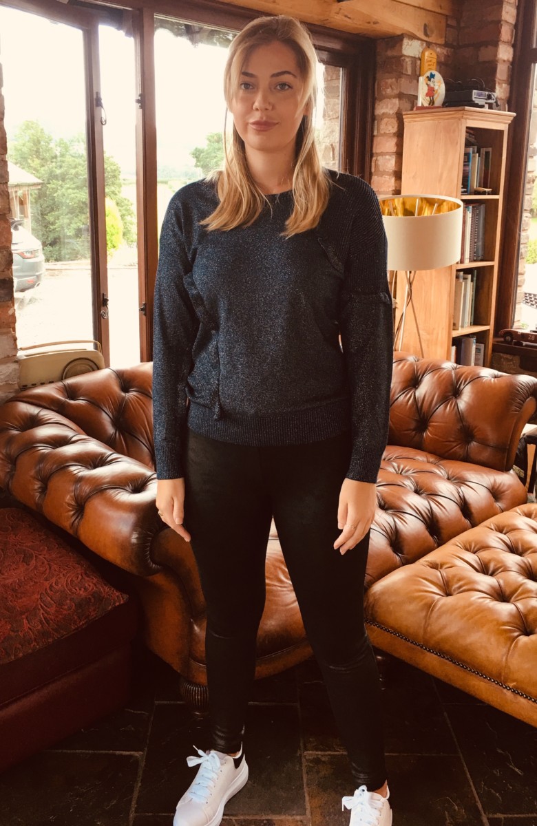 navy frill jumper