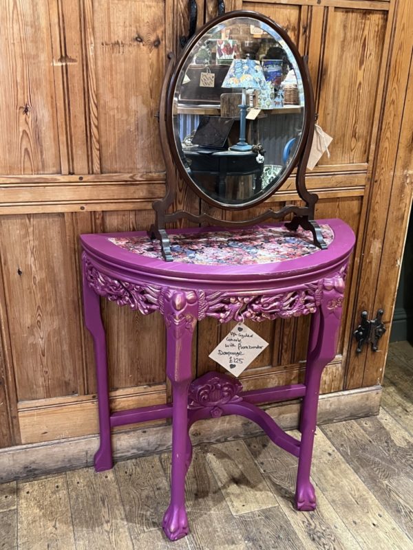 Hand painted vintage half moon console table - Image 2